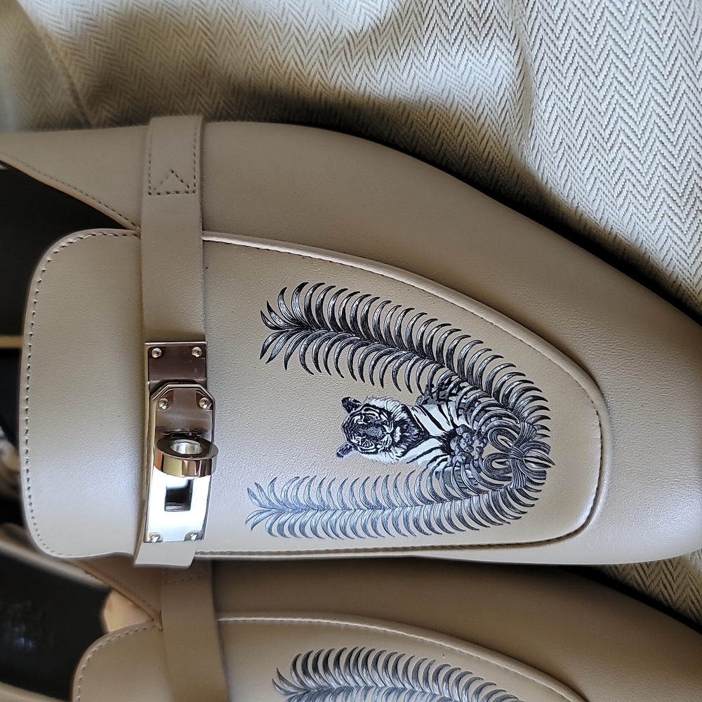 Hermes Oz Mule Slip-on with Kelley Buckle Blanc Monochrome Color Leather 40EU/10 - Picture 12 of 17